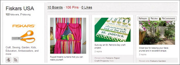 Fiskars Pinterest Page