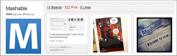Mashable Pinterest Page
