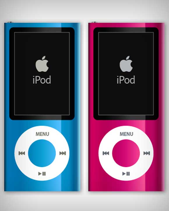 Используя градиенты в Adobe Illustrator рисуем iPod Nano