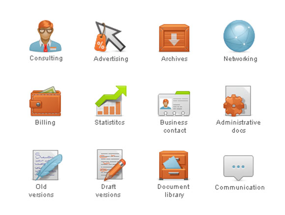 Content Management System (CMS) Icon Set (12 Free Icons)