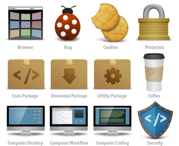 Free Icon Set for Web Developers: Coded