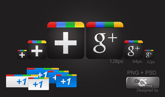 Кнопки разных размеров Google plus