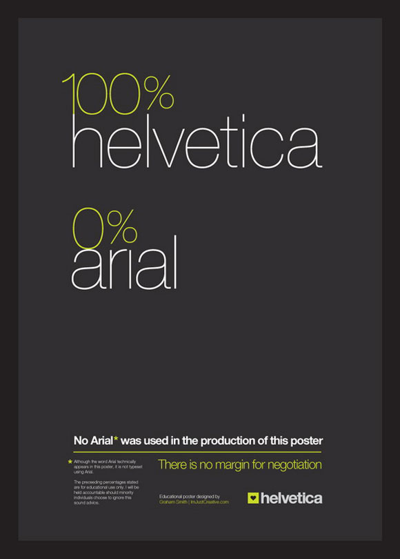 100% helvetica 0% arial