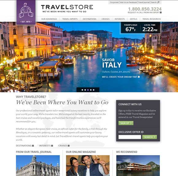 travel store websites