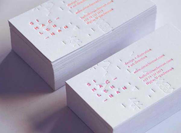 clean white business cards