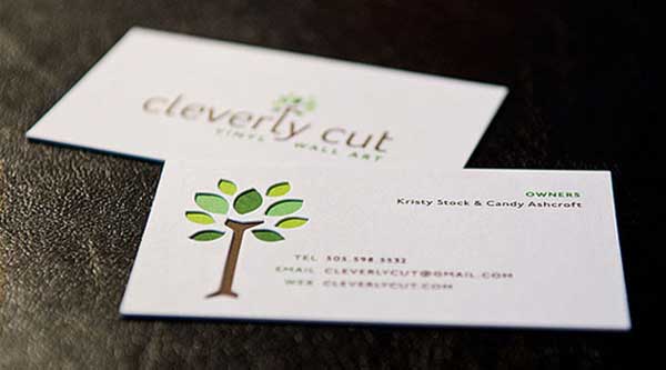 clean white business cards