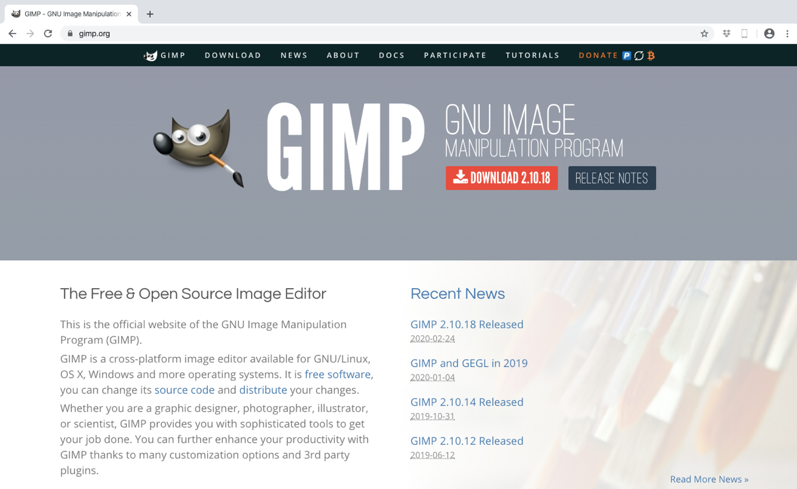Gimp website