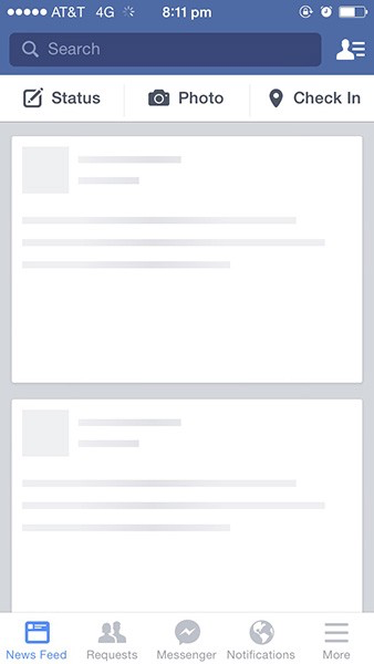Facebook gray placeholder