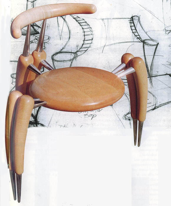 metal and wood chair design idea