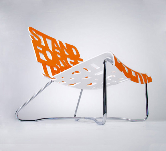 Chair design idea inspired from typography