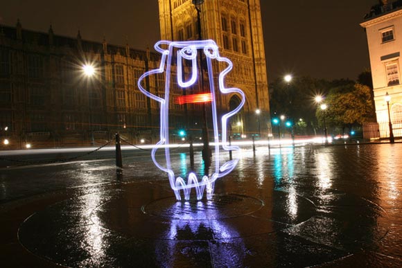 Start war light painting photography