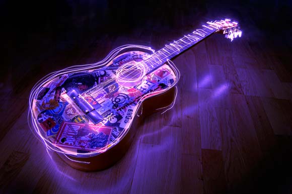 Electric guitar light painting