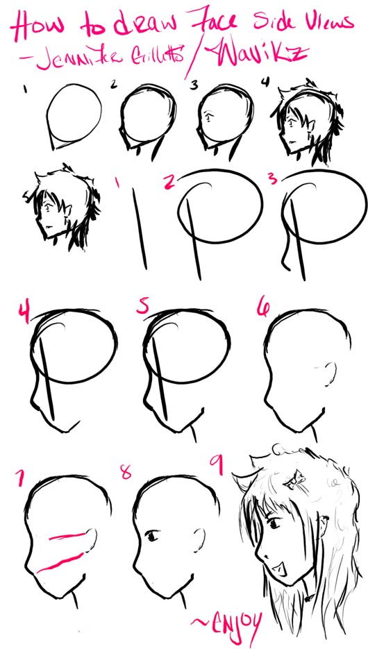 faces to draw. How to Draw Anime Face Side