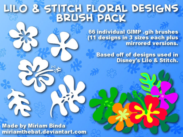 Lilo & Stitch Floral Brush Pack 