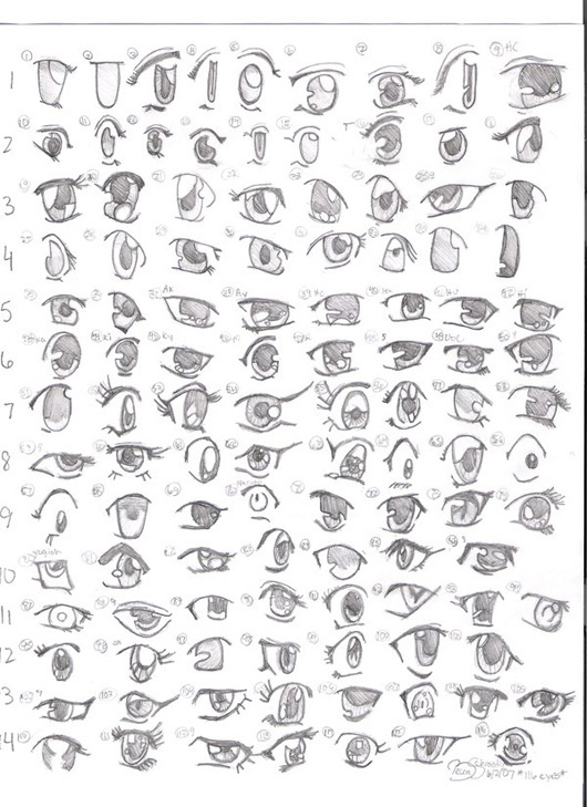 cartoon eyes drawing. Anime Eyes. Drawing Manga Art