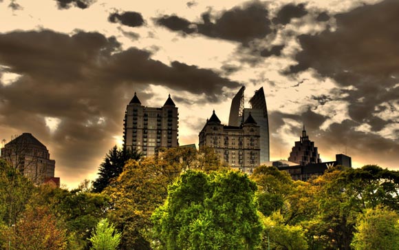 HDR Hollywood Tower Hotel Desktop Wallpaper