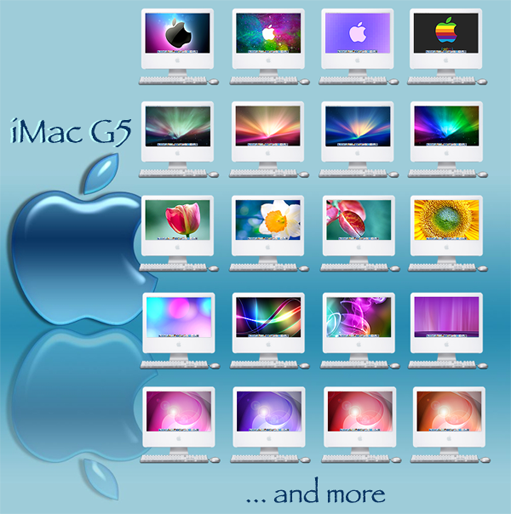 iMac G5 icons with various backgrounds. Free High Quality iMac, Macbook Icon 
