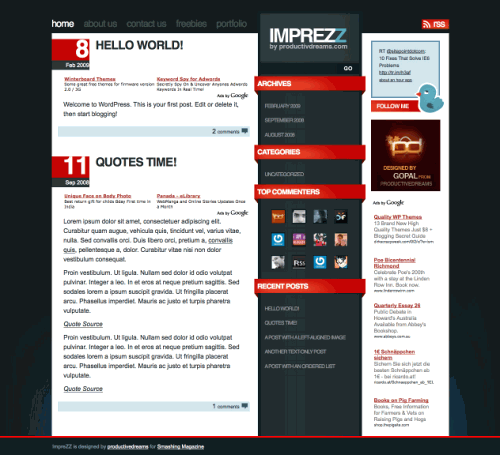 largeDownload “Imprezz”, A Free WordPress Theme