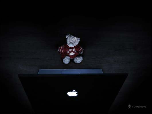 teddy bear wallpapers. Teddy Bear and MacBook
