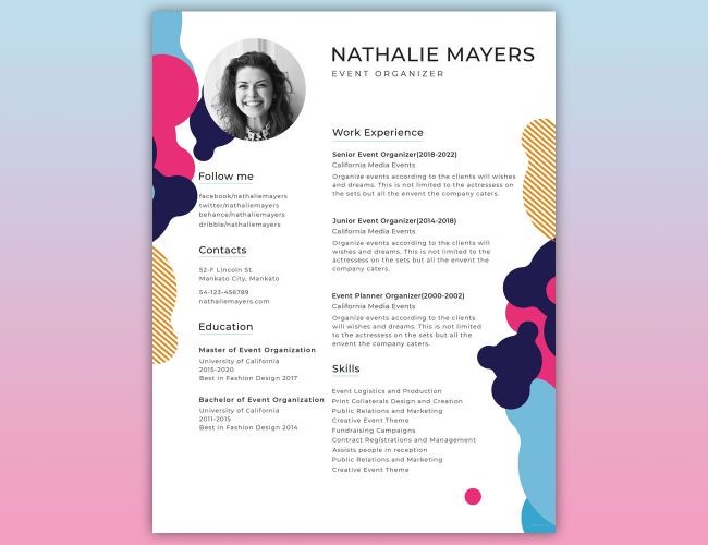 Eye Catching Resume Templates from www.graphicmania.net